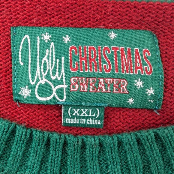 Ugly Christmas Sweater XXL Pug Elf Knit Pullover - Picture 6 of 6